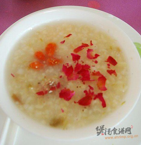 玫瑰养颜粥的做法