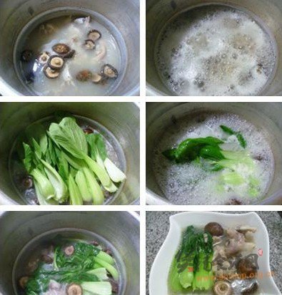 金钱菇青菜猪蹄汤的做法