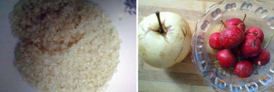 山楂雪梨粥的做法