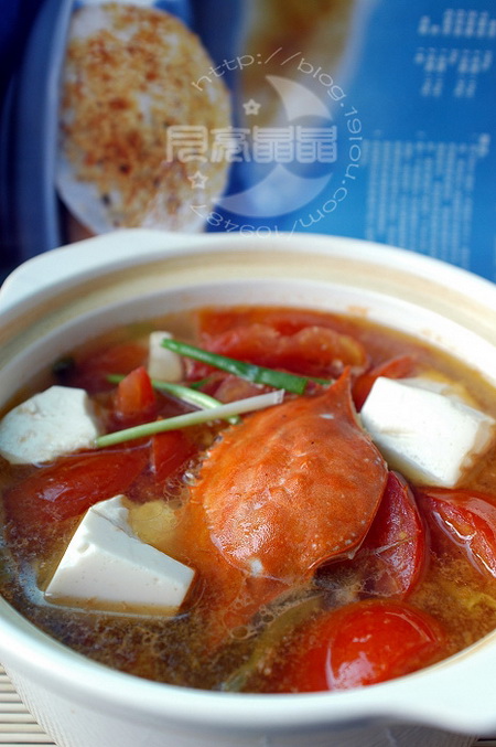梭子蟹番茄豆腐汤的做法