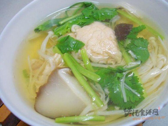 双菇肉片汤的做法
