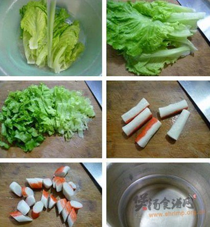蟹肉棒生菜大米粥的做法