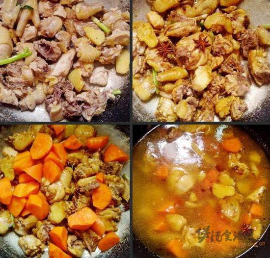 胡萝卜腐竹炖鸡的做法