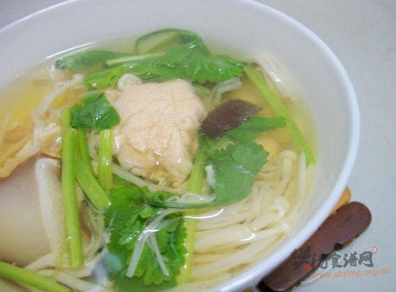双菇肉片汤的做法
