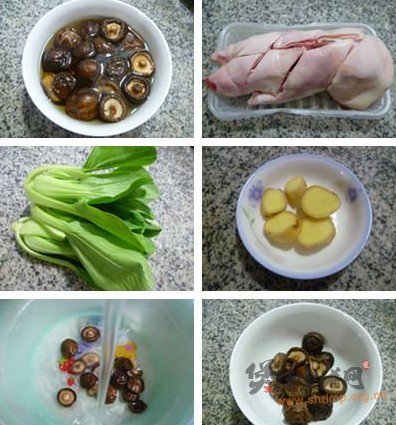 金钱菇青菜猪蹄汤的做法