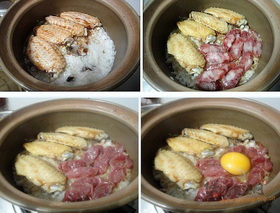 鸡翅腊肠煲仔饭的做法