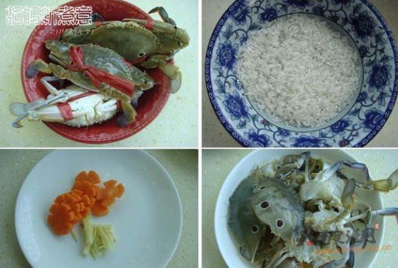 清甜三眼蟹粥的做法