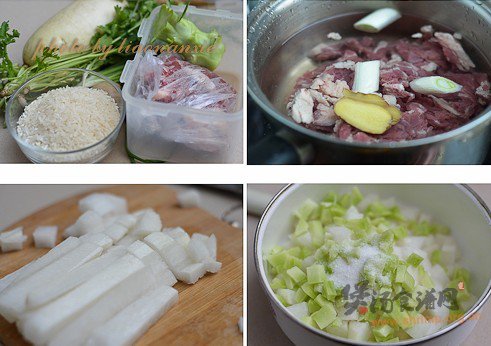白萝卜牛肉粥的做法