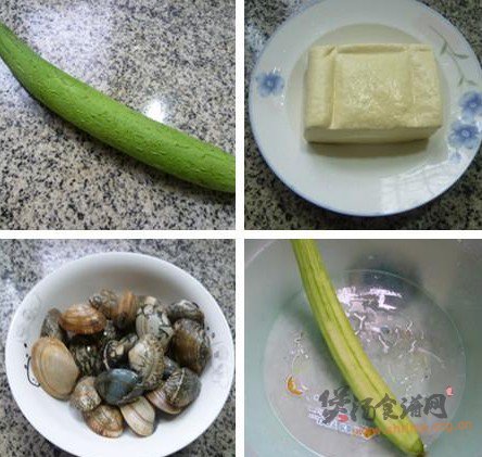 丝瓜花蛤豆腐汤的做法