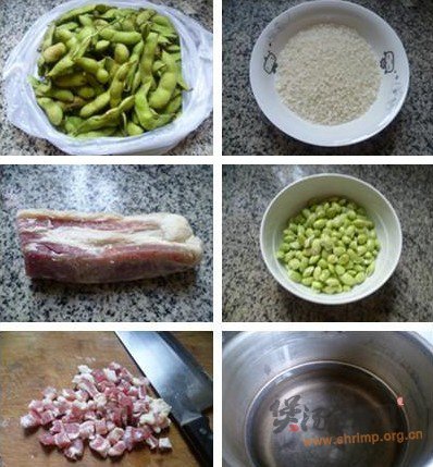 咸肉毛豆粥的做法
