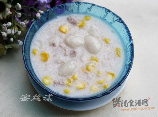 玉米百合肉碎粥的做法