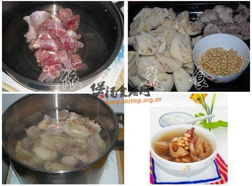 莲藕黄豆肉骨汤的做法