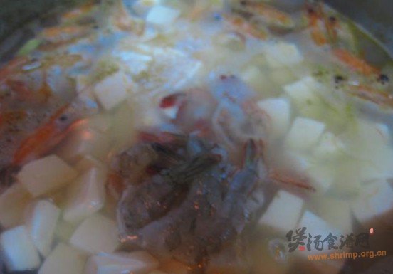 鲜虾豆腐汤的做法