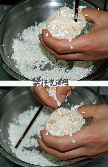 红豆冰糖糯米藕的做法