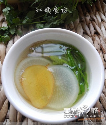 香菜白萝卜生姜汤的做法