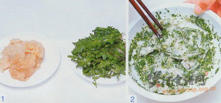 荠菜鸡丸的做法
