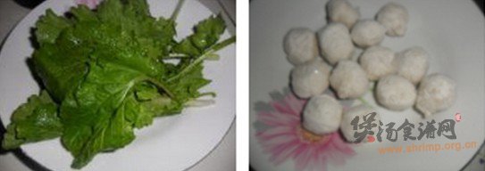 小白菜虾丸汤的做法
