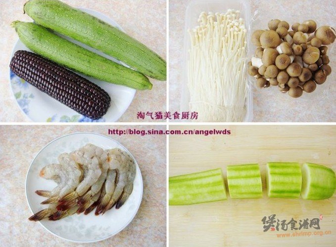 翡翠鲜虾玉米浓汤的做法