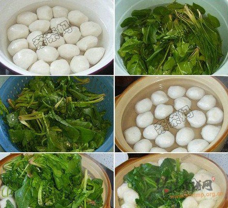 菠菜鱼圆汤的做法