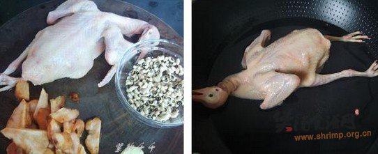 土伏苓眉豆煲白鸽的做法