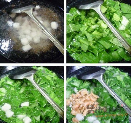 开洋菜心糯米汤果的做法