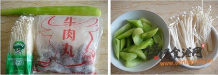 菌菇莴笋牛肉丸汤的做法