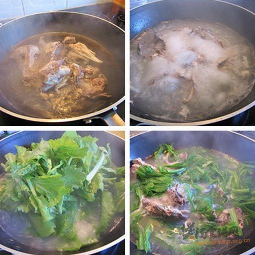 鸡骨芥菜汤的做法
