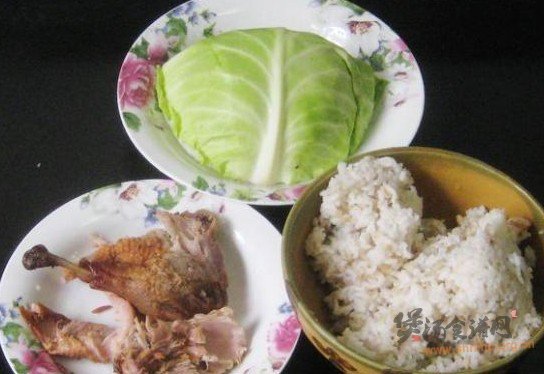 包菜鸭肉泡粥的做法