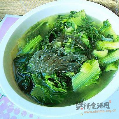 小白菜炖红薯粉的做法