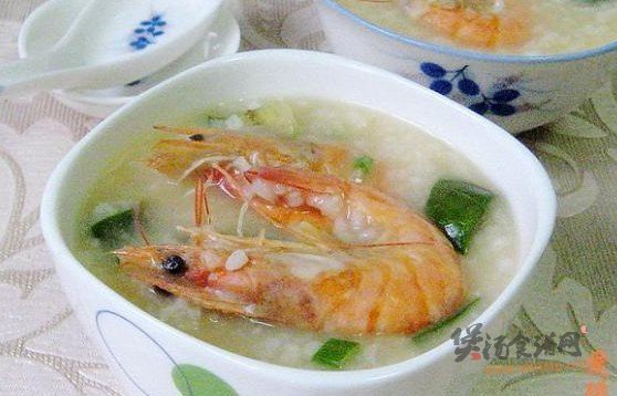 鲜虾茄子粥的做法
