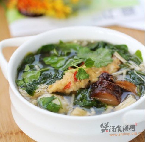 菌菇草头汤的做法