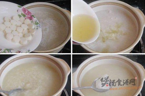 绿萼梅山药冰糖糯米粥的做法