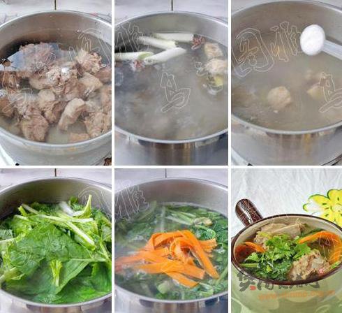 小白菜炖排骨的做法