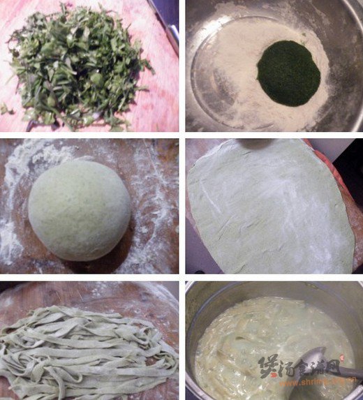 牛骨汤荠菜手擀面的做法