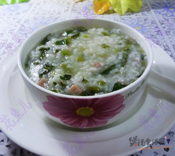 雪菜瘦肉丝大米粥的做法