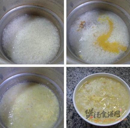 桂花鸡蛋大米粥的做法