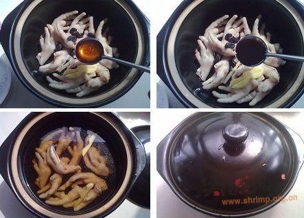 黑蒜煲鸡脚的做法