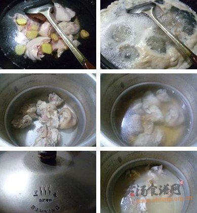金钱菇青菜猪蹄汤的做法