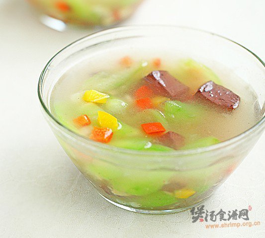 丝瓜鸭血汤的做法