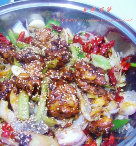 干锅香辣鸡煲的做法