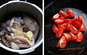 番茄黄豆猪皮汤的做法