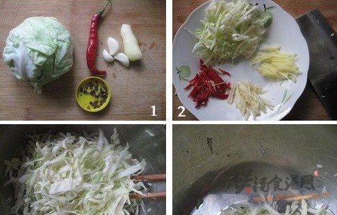 生腌酸辣包菜丝的做法