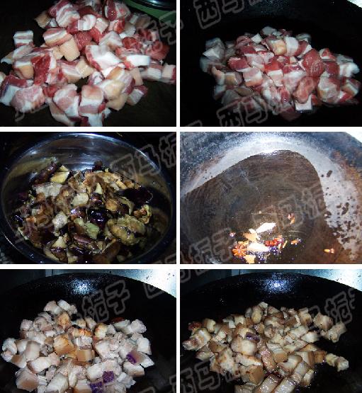 五花肉炖茄子皮的做法