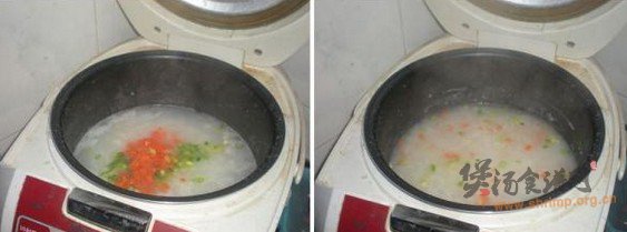 北极虾白果时蔬粥的做法