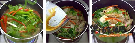 虾酱鱿鱼豆腐煲的做法