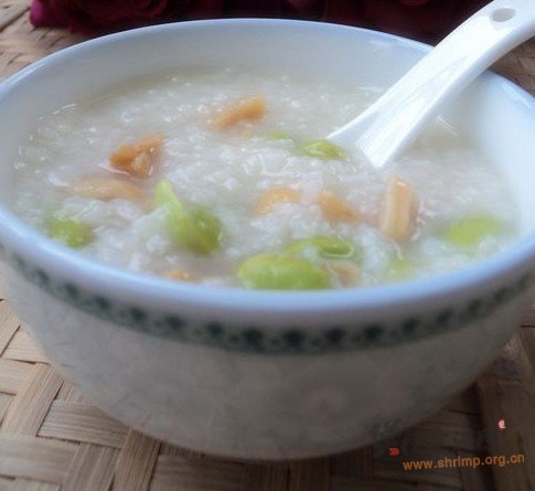 毛豆干贝粥的做法