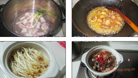 金针猪尾煲的做法