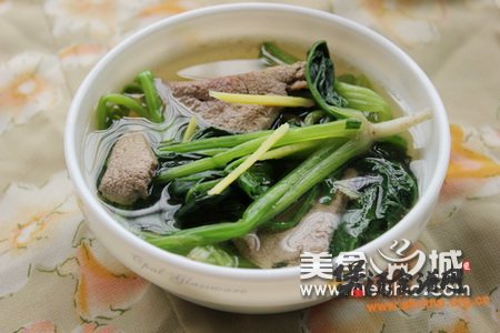 (图)菠菜猪肝汤的做法