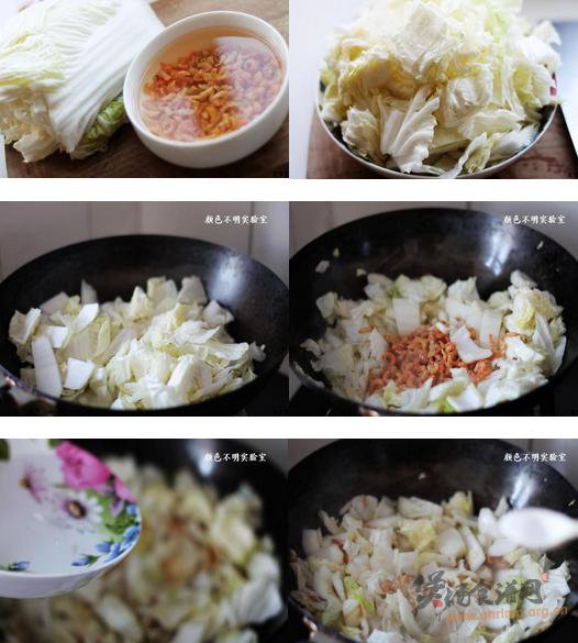虾干炖白菜的做法