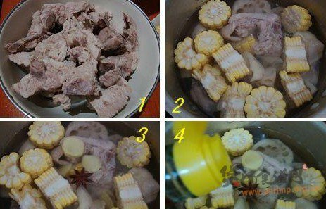 莲藕玉米龙骨汤的做法